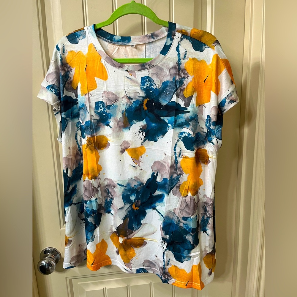 Floral Print Women's Top 2XL